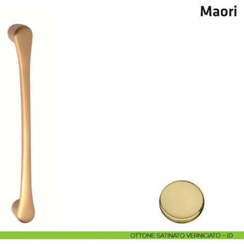 Maniglione per porta Maori Comit accoppiato 220 mm ottone satinato verniciato