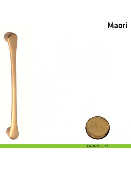 Maniglione per porta Maori Comit accoppiato 220 mm bronzo