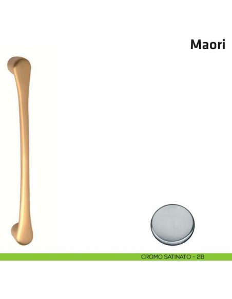 Maniglione per porta Maori Comit accoppiato 220 mm cromo satinato