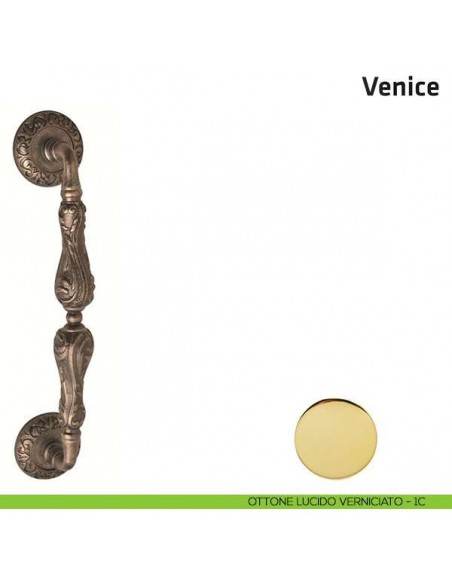 Maniglione per porta Venice Comit singolo 288 mm ottone lucido verniciato