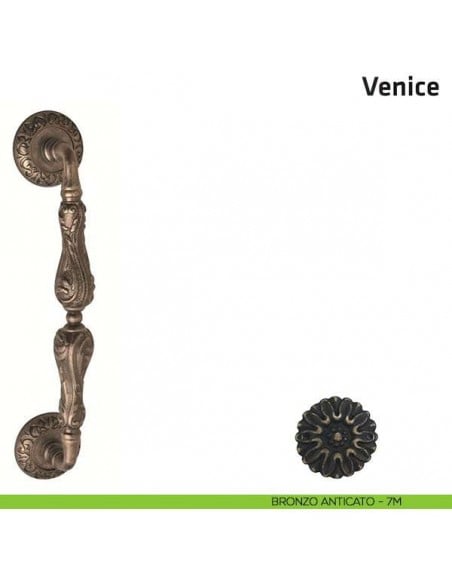 Maniglione per porta Venice Comit accoppiato 288 mm bronzo antico