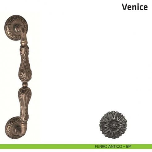 Maniglione per porta Venice Comit accoppiato 288 mm ferro antico