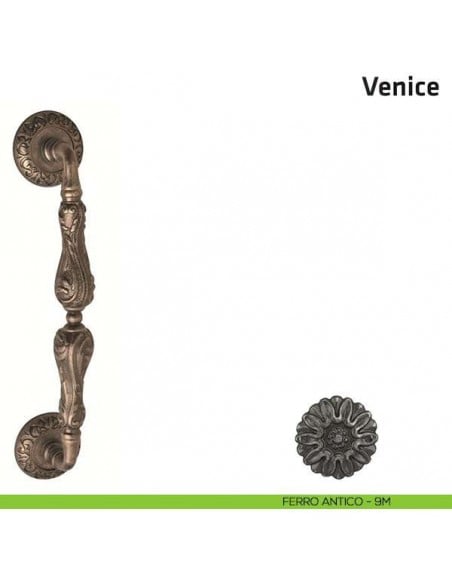 Maniglione per porta Venice Comit accoppiato 288 mm ferro antico