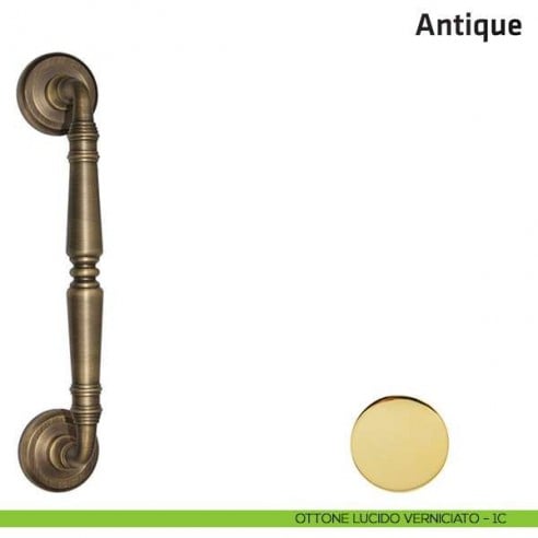 Maniglione per porta Antique Comit singolo 265 mm ottone lucido verniciato