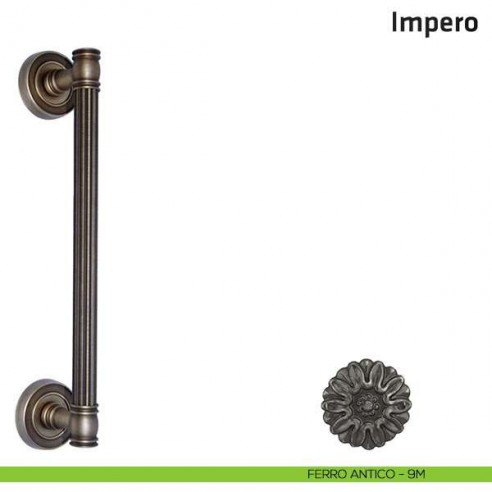 Maniglione per porta Impero Comit singolo 310 mm ferro antico