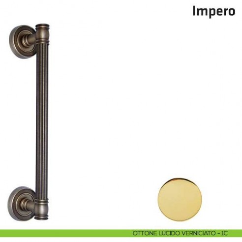 Maniglione per porta Impero Comit accoppiato 310 mm ottone lucido verniciato