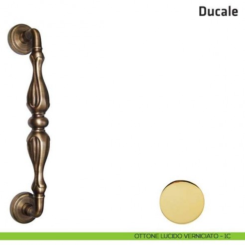 Maniglione per porta Ducale Comit singolo 320 mm ottone lucido verniciato
