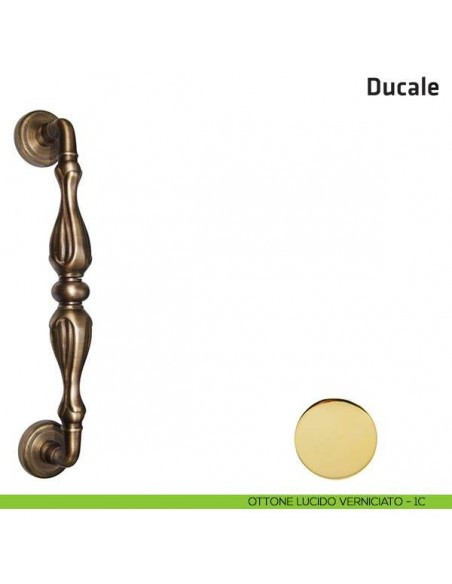 Maniglione per porta Ducale Comit singolo 320 mm ottone lucido verniciato