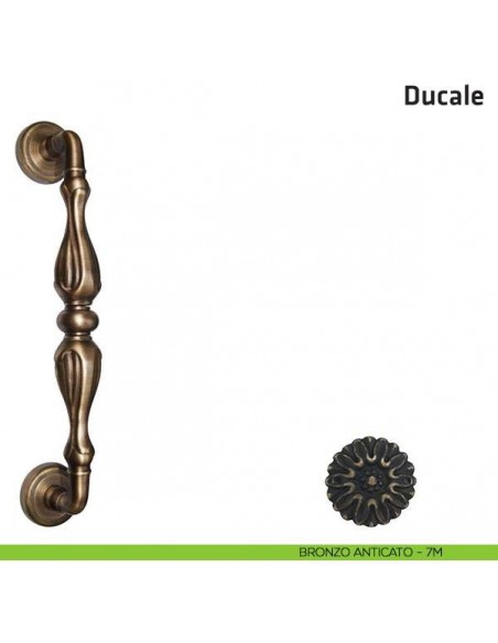 Maniglione per porta Ducale Comit accoppiato 320 mm bronzo antico