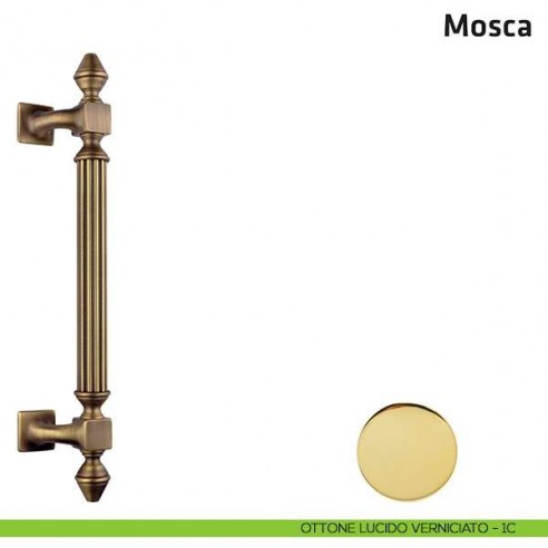 Maniglione per porta Mosca Comit singolo 360 mm ottone lucido verniciato
