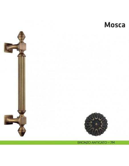 Maniglione per porta Mosca Comit singolo 360 mm bronzo antico