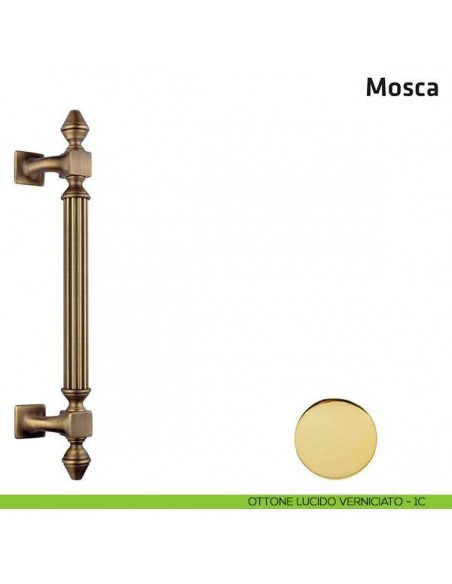 Maniglione per porta Mosca Comit accoppiato 360 mm ottone lucido verniciato