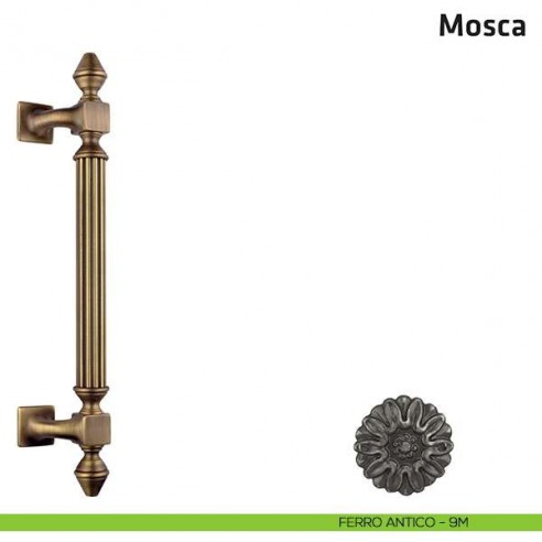 Maniglione per porta Mosca Comit accoppiato 360 mm ferro antico