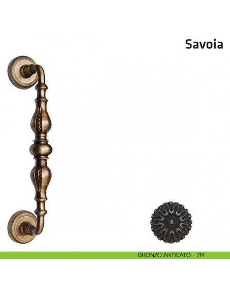 Maniglione per porta Savoia Comit singolo 280 mm bronzo antico