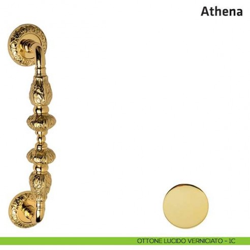 Maniglione per porta Athena Comit singolo 265 mm ottone lucido verniciato