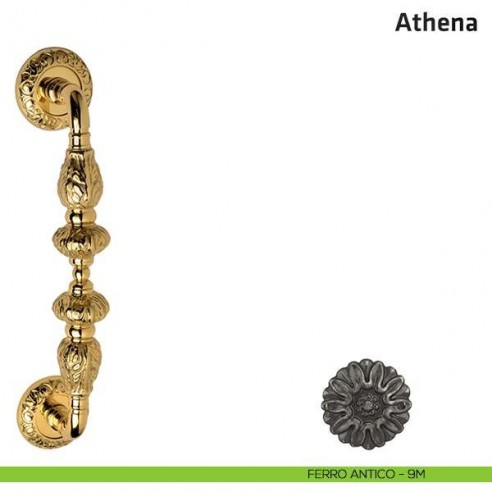Maniglione per porta Athena Comit singolo 265 mm ferro antico