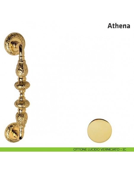 Maniglione per porta Athena Comit accoppiato 265 mm ottone lucido verniciato