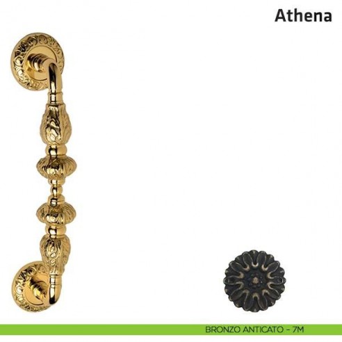Maniglione per porta Athena Comit accoppiato 265 mm bronzo antico