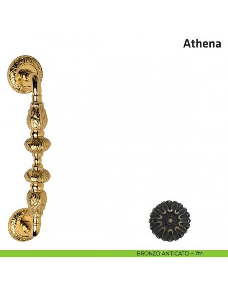 Maniglione per porta Athena Comit accoppiato 265 mm bronzo antico