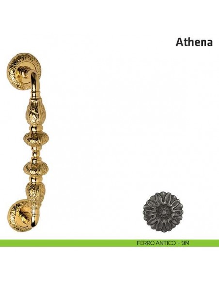 Maniglione per porta Athena Comit accoppiato 265 mm ferro antico