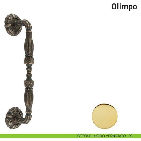 Maniglione per porta Olimpo Comit singolo 320 mm ottone lucido verniciato