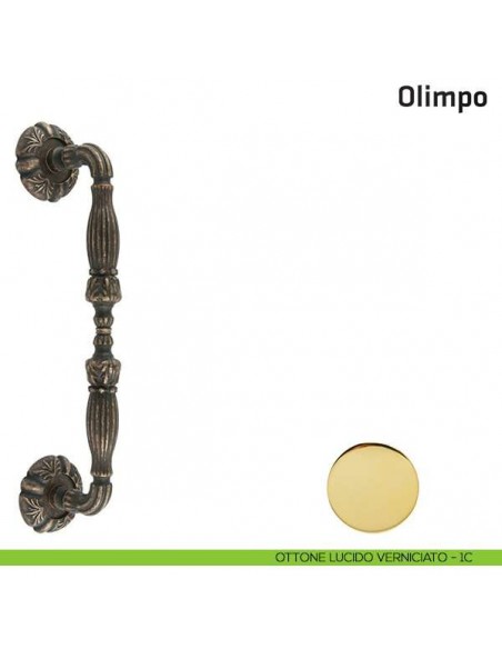 Maniglione per porta Olimpo Comit singolo 320 mm ottone lucido verniciato