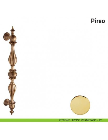 Maniglione per porta Pireo Comit singolo 590 mm ottone lucido verniciato
