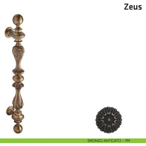 Maniglione per porta Zeus Comit singolo 640 mm bronzo antico