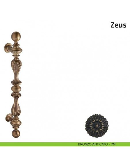 Maniglione per porta Zeus Comit singolo 640 mm bronzo antico