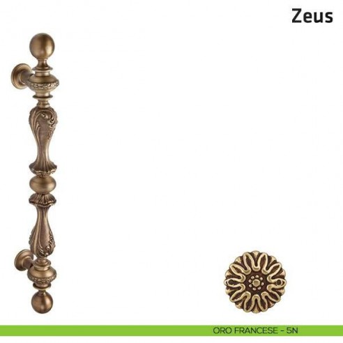 Maniglione per porta Zeus Comit accoppiato 640 mm oro francese
