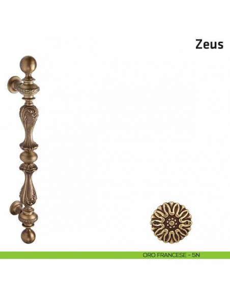 Maniglione per porta Zeus Comit accoppiato 640 mm oro francese