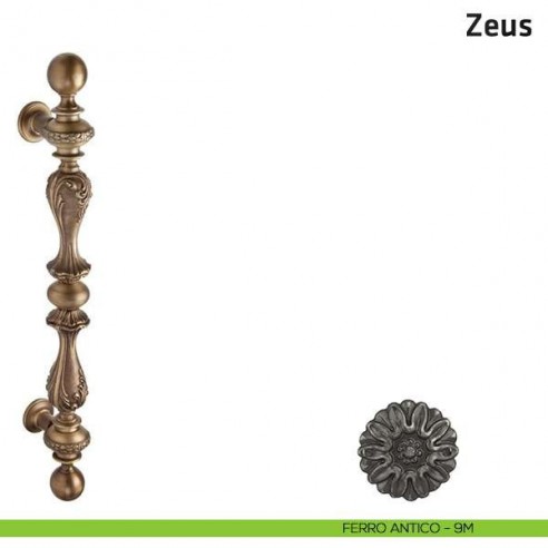 Maniglione per porta Zeus Comit accoppiato 640 mm ferro antico