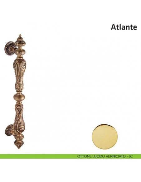 Maniglione per porta Atlante Comit singolo 630 mm ottone lucido verniciato