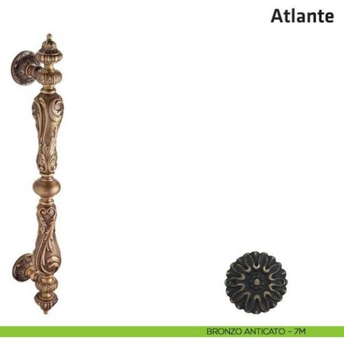 Maniglione per porta Atlante Comit singolo 630 mm bronzo antico