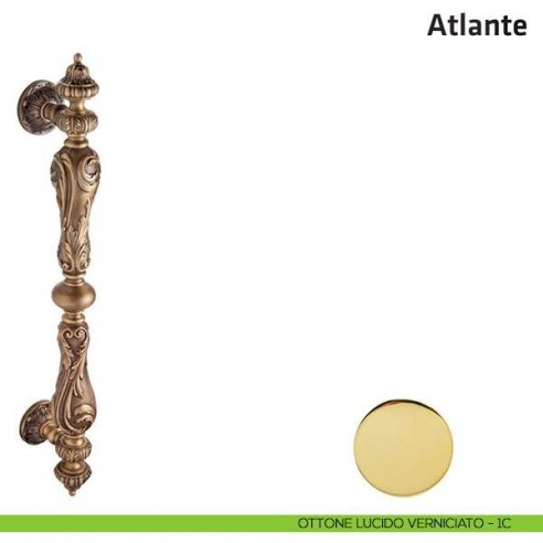 Maniglione per porta Atlante Comit accoppiato 630 mm ottone lucido verniciato
