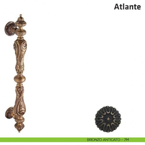 Maniglione per porta Atlante Comit accoppiato 630 mm bronzo antico