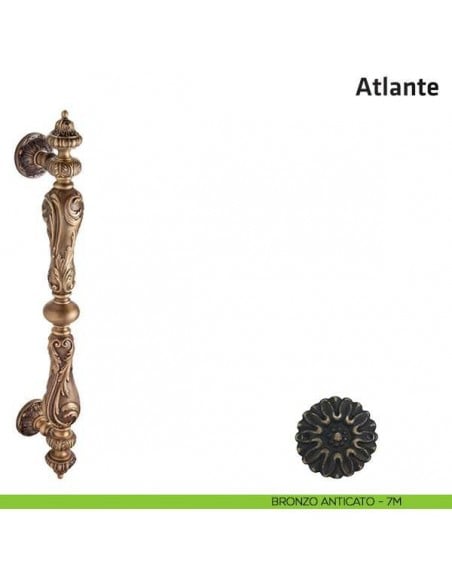 Maniglione per porta Atlante Comit accoppiato 630 mm bronzo antico