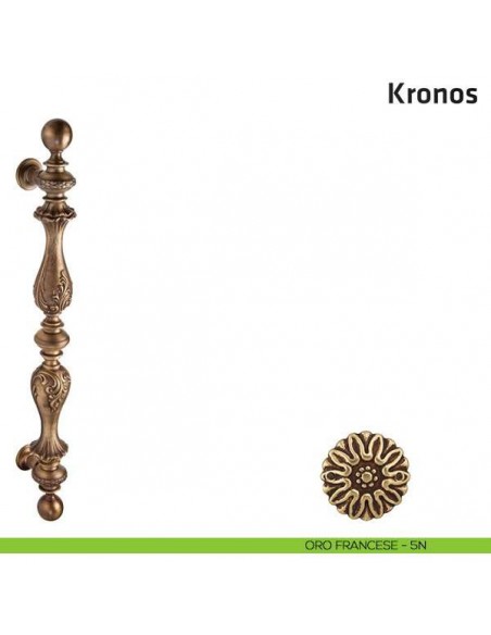 Maniglione per porta Kronos Comit accoppiato 750 mm oro francese