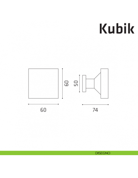 Pomolo fisso per porta Kubik Comit 60x60 mm disegno