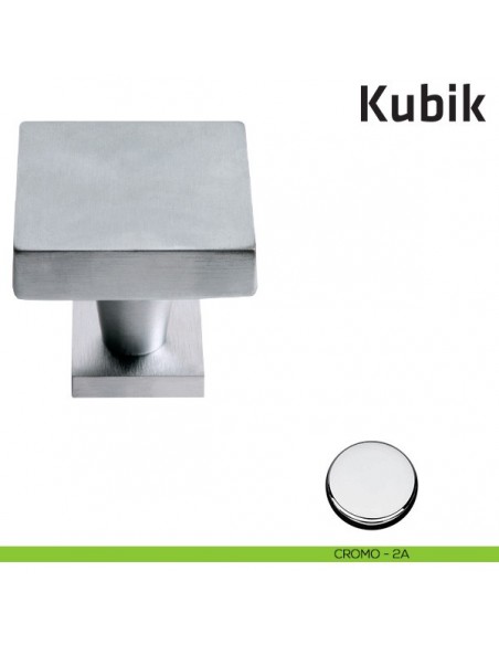 Pomolo girevole per porta Kubik Comit 60x60 mm cromo lucido