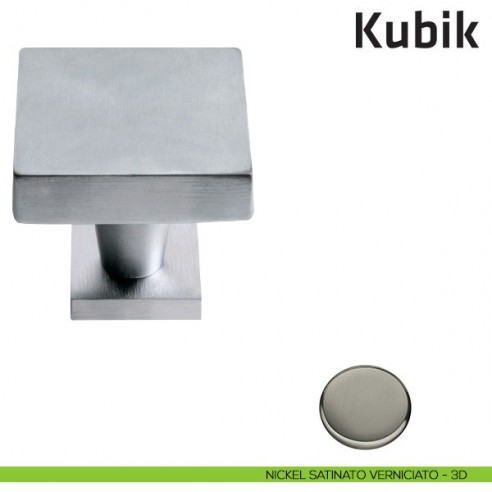 Pomolo girevole per porta Kubik Comit 60x60 mm nickel satinato