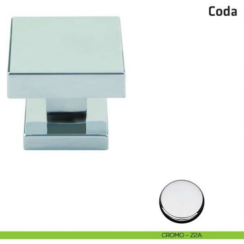 Pomolo fisso per porta Coda Comit 60x60 mm cromo lucido