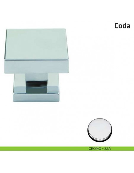 Pomolo fisso per porta Coda Comit 60x60 mm cromo lucido