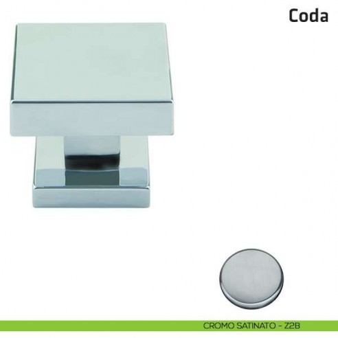Pomolo girevole per porta Coda Comit 60x60 mm cromo satinato