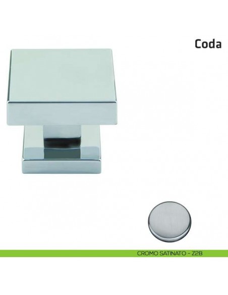 Pomolo girevole per porta Coda Comit 60x60 mm cromo satinato