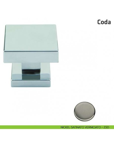 Pomolo girevole per porta Coda Comit 60x60 mm nickel satinato verniciato