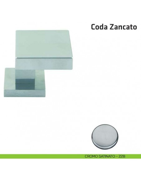 Pomolo fisso per porta Coda Zancato Comit 60x60 mm cromo satinato