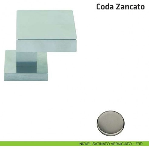 Pomolo fisso per porta Coda Zancato Comit 60x60 mm nickel satinato verniciato