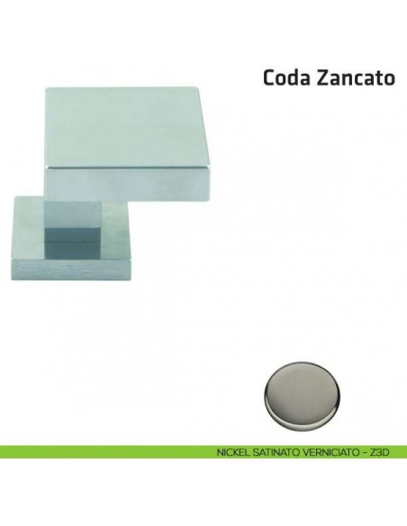 Pomolo girevole per porta Coda Zancato Comit 60x60 mm nickel satinato verniciato