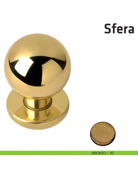 Pomolo fisso per porta Sfera Comit diametro 50 mm bronzo